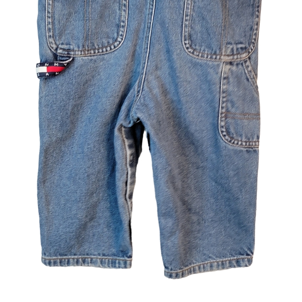 Tommy Hilfiger Vintage Medium Wash Denim Jean Overall Bibs Unisex - Picture 7 of 16